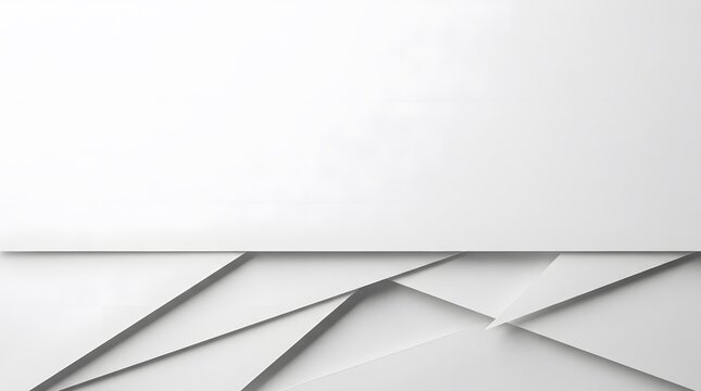 Abstract 3D white geometric shapes background with layered overlapping paper effect