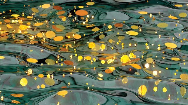 ocean with glowing tides and stars reflecting on liquid surface