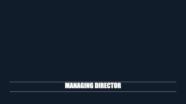 Managing director lower third title card animation for corporate business presentation and production 4k
