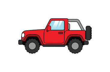 Fototapeta premium Red Off-Road Vehicle Illustration.