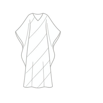 Line art of a kaftan dress