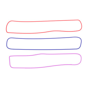 Three colorful rubber bands isolated