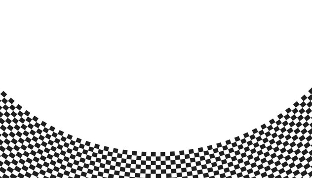 Curved checkered flag pattern background