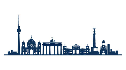 Berlin Skyline Silhouette Vector Illustration © Stark Strokes
