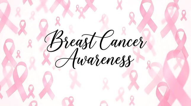Pink ribbon background pattern for breast cancer day awareness campaign and medical support charity event design