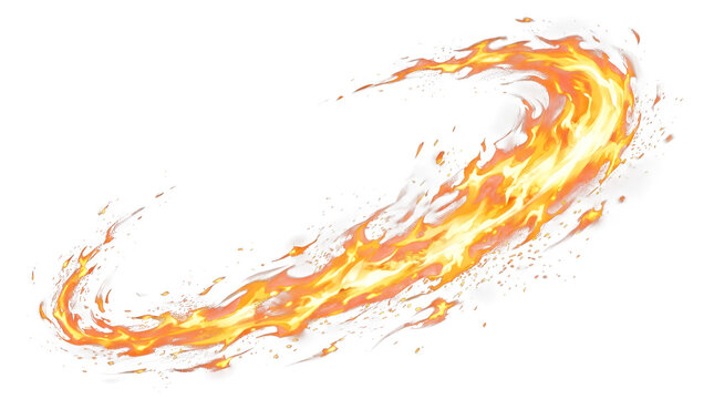Fire splash effect on a transparent background