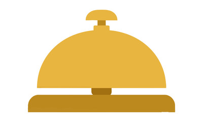 Fototapeta premium Golden hotel service bell on a white background representing customer support and hospitality concept