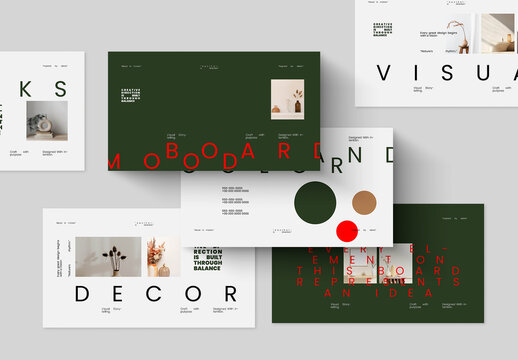 Creative Mood Board Presentation With Editable Interior Design Presentation