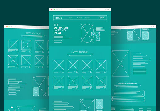 Minimal Ecommerce Landing Page Wireframe UI Kit Template