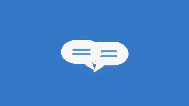 Animated Speech Bubbles Expanding Seamlessly Against Blue Background With Subtle Zoom Motion