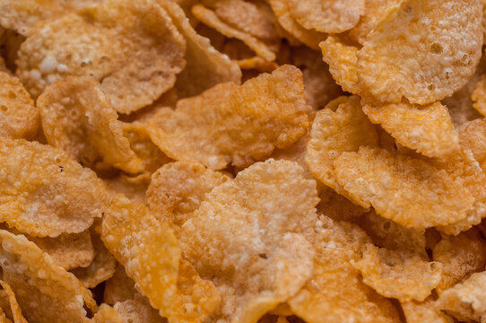 top view of crispy corn flakes
