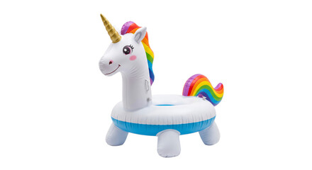 Inflatable rainbow unicorn pool float for summer fun and parties © Sapphire