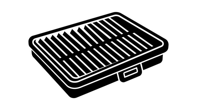 Grill silhouette on a white background simple black and white depiction