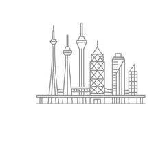 Fototapeta premium City skyline with towers and buildings