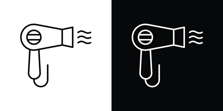 Blow dryer icon line graphic group. EPS10