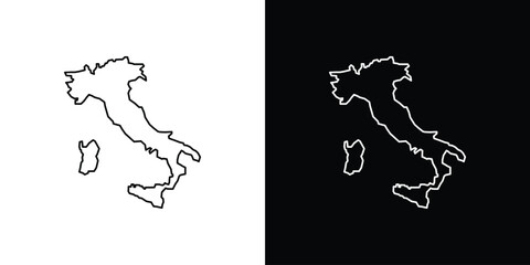 Italy map icon line graphic group. EPS10 © diga