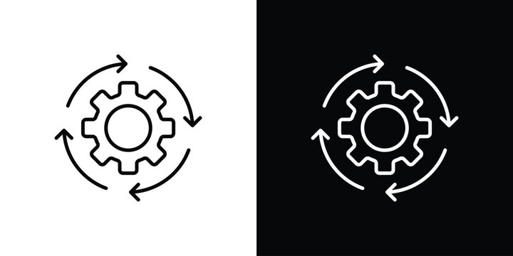 Implementation icon line graphic group. EPS10