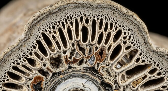 Microscopic View of a Plant Stem Cross-Section Showing Vascular Bundles.