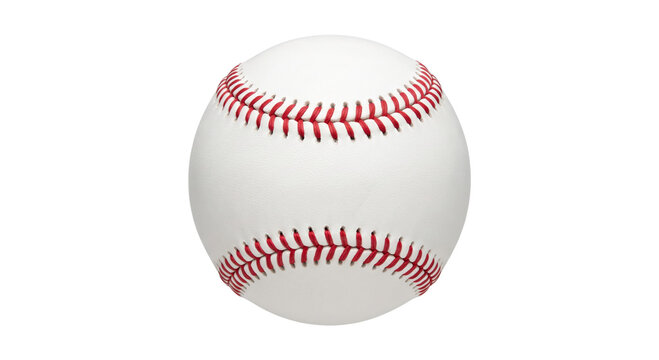 Classic baseball with red stitching on a clean white background