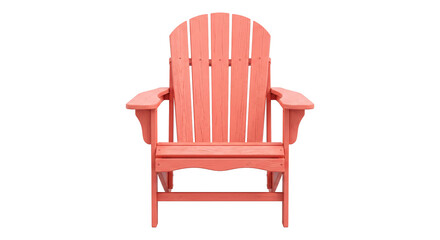 Obraz premium Coral Adirondack chair for outdoor relaxation and garden seating