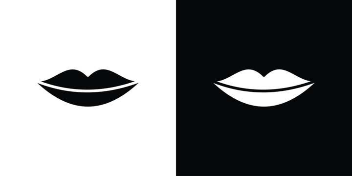 Big lips icon for banner designs