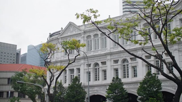 Historic colonial streets in Singapore city showcasing elegant heritage architecture charming urban scenery and iconic travel destination in the heart of Asia