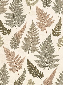 Seamless Fern imprint on stone pattern, tileable repeating background and decorative surface design for textile, fabric, fashion print, wallpaper, wrapping paper, scrapbook, stationery and home decor