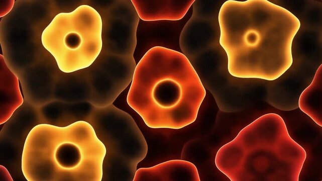 Abstract Glowing Biological Cells and Microorganisms Animation
