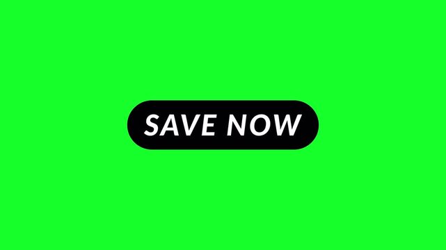 Save now button sign animation on transparent background, in 4k animation with alpha channel save now button with mouse cursor icon animated. save now button sign animation