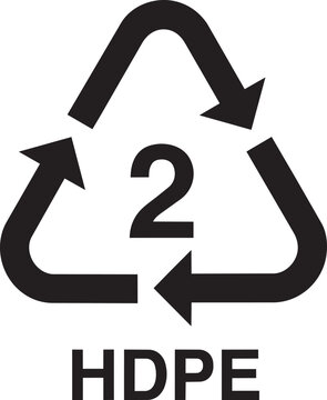 HDPE plastic recycling symbol type 2 high-density polyethylene a flat vector icon for environmental awareness product labeling and waste management isolated on white