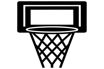 Minimal Basketball Hoop Silhouette Icon – Basketball Net and Rim Black Vector Illustration © Silhouette Studio