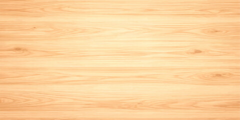 Light brown wood grain texture background with natural pine timber panel, smooth seamless surface pattern and light beige horizontal wooden lines for interior design, flooring. © Naz