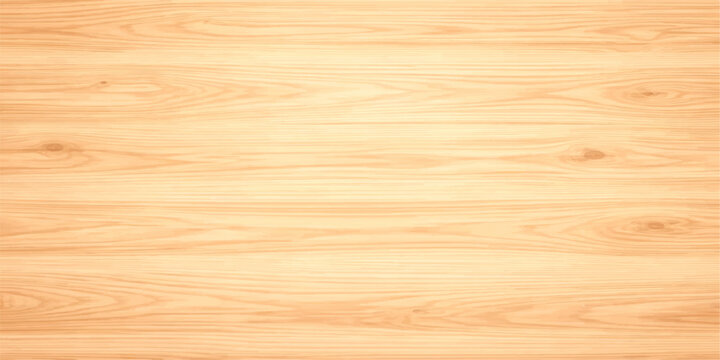 Light brown wood grain texture background with natural pine timber panel, smooth seamless surface pattern and light beige horizontal wooden lines for interior design, flooring.