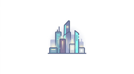 Fototapeta premium Modern Cityscape Skyline Illustration with Tall Buildings.