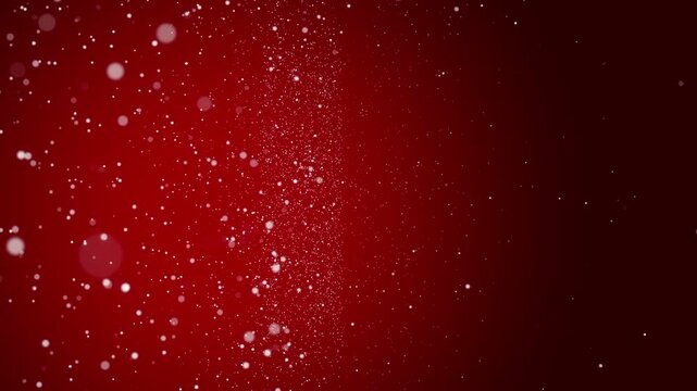 Red Christmas background with snowflakes. 3d rendering. Seamless looping video 4k. 