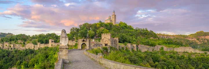 Tsarevets Fortress and Patriarchal Cathedral at Sunset in Veliko Tarnovo, Bulgaria © tichr