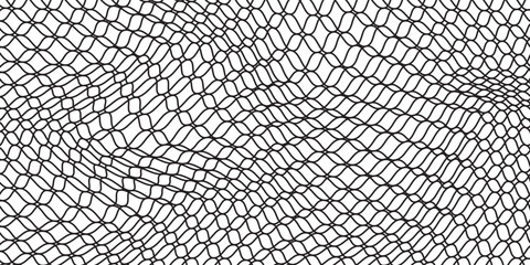 Soccer goal mesh, fishnet pattern or fish net background, vector seamless texture. Black rope net pattern on white, fishing of football goal or sport net and fishnet with knot grid or wire netting © wahyu