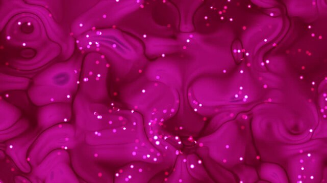 animated red pink gradient background swirling magenta liquid surface with white glitter speckles suitable for background designs, textures, wallpapers, and abstract art projects.