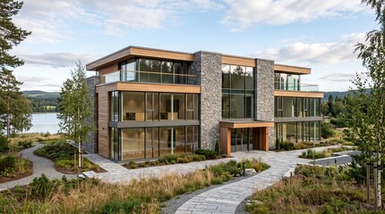 Fototapeta premium Modern House and Luxuary house newly made model