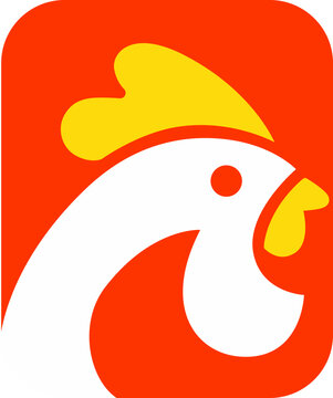 vector illustration of a chicken head logo, fast food logo character design