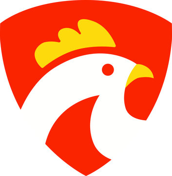 Illustration head of a rooster, Chicken logo character illustration,
