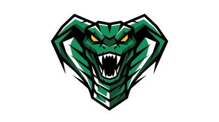 Fierce Green Cobra Snake Mascot Logo Design.