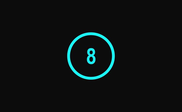 Minimalist circular countdown timer with number 5 animation for digital interface and loading  with attractive circle animation