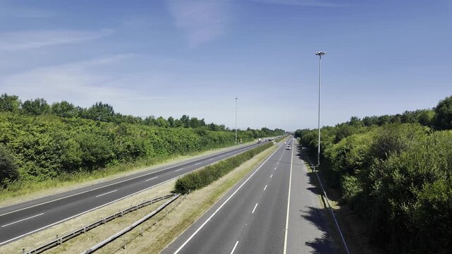driving on the highway m1 in southern ireland