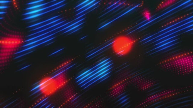 Horizontal Seamless Loop Red and Blue Light Streaks Background