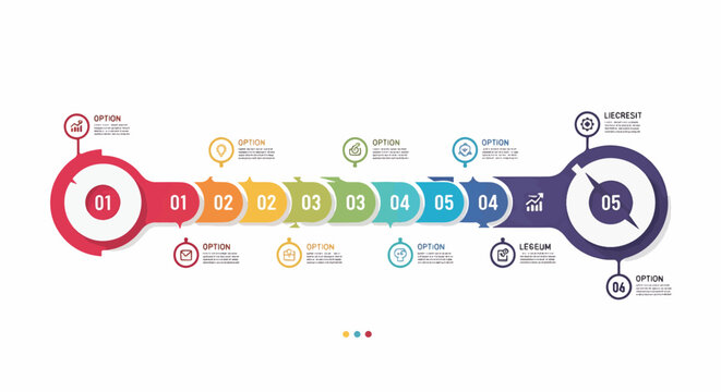 Vector illustration of a business process flow with steps.