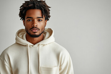 Obraz premium High-Definition Portrait of Man in Minimalist Outfit