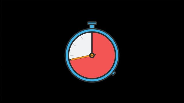 Stopwatch Timer Icon Animation for Countdown and Time Tracking Motion Graphics 4k video