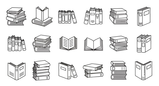 Collection of stylized vintage suitcases and briefcases illustrations.