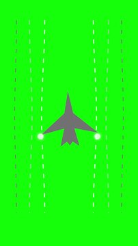Plane icon animation flying through air currents, travel concept with alpha channel
